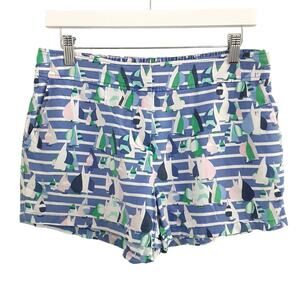 Vineyard Vines Foley Shorts Sailboat Harbor Scene Womens 6 Nautical Summer